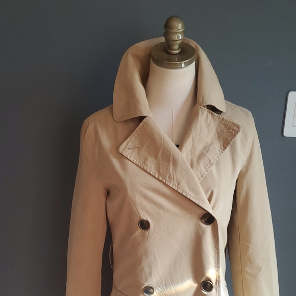 GAP Double-Breasted Tan Trench Coat Size XS - Picture 3 of 17